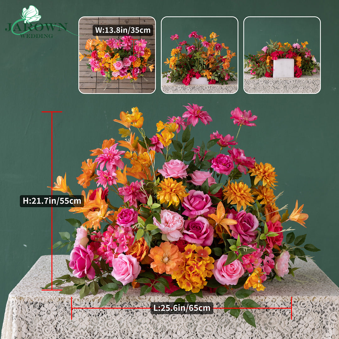 Centerpiece & Aisle & Backdrop Flower in Orange/Pink/Green