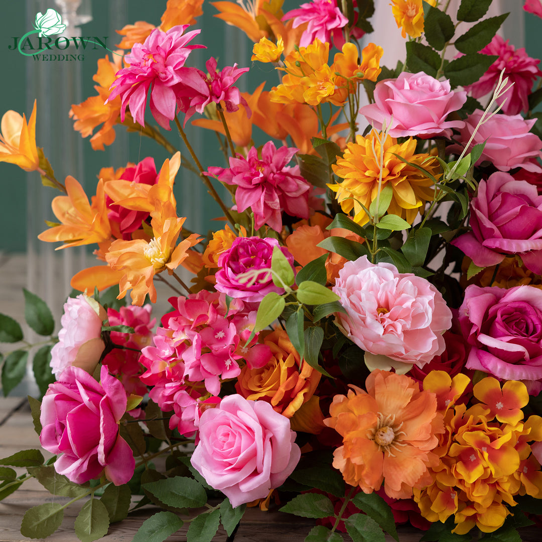Centerpiece & Aisle & Backdrop Flower in Orange/Pink/Green