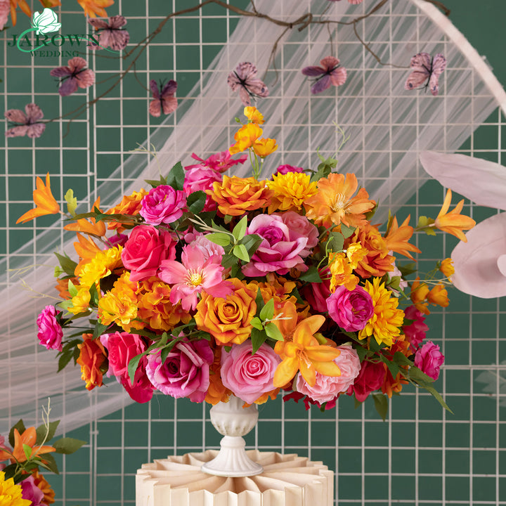 Centerpiece & Aisle & Backdrop Flower in Orange/Pink/Green