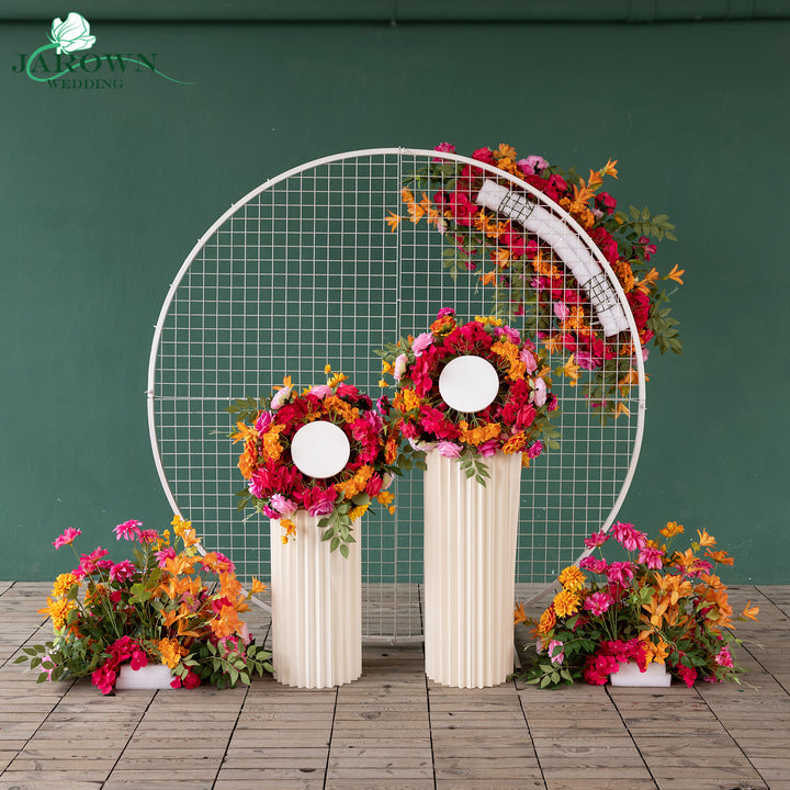 Centerpiece & Aisle & Backdrop Flower in Orange/Pink/Green