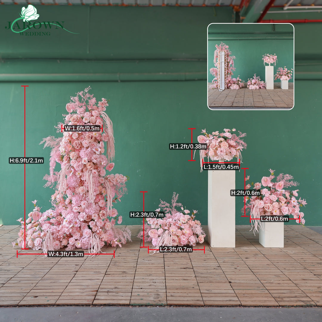 Centerpiece & Aisle & Backdrop Flower in Pink