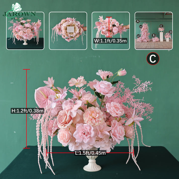 Centerpiece & Aisle & Backdrop Flower in Pink