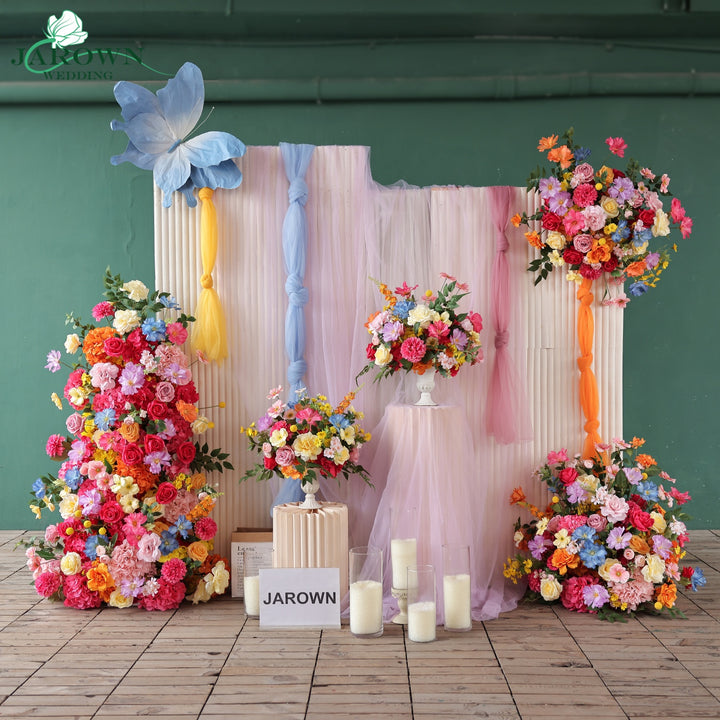 Centerpiece & Aisle & Backdrop Flower in Pink/Orange/Blue