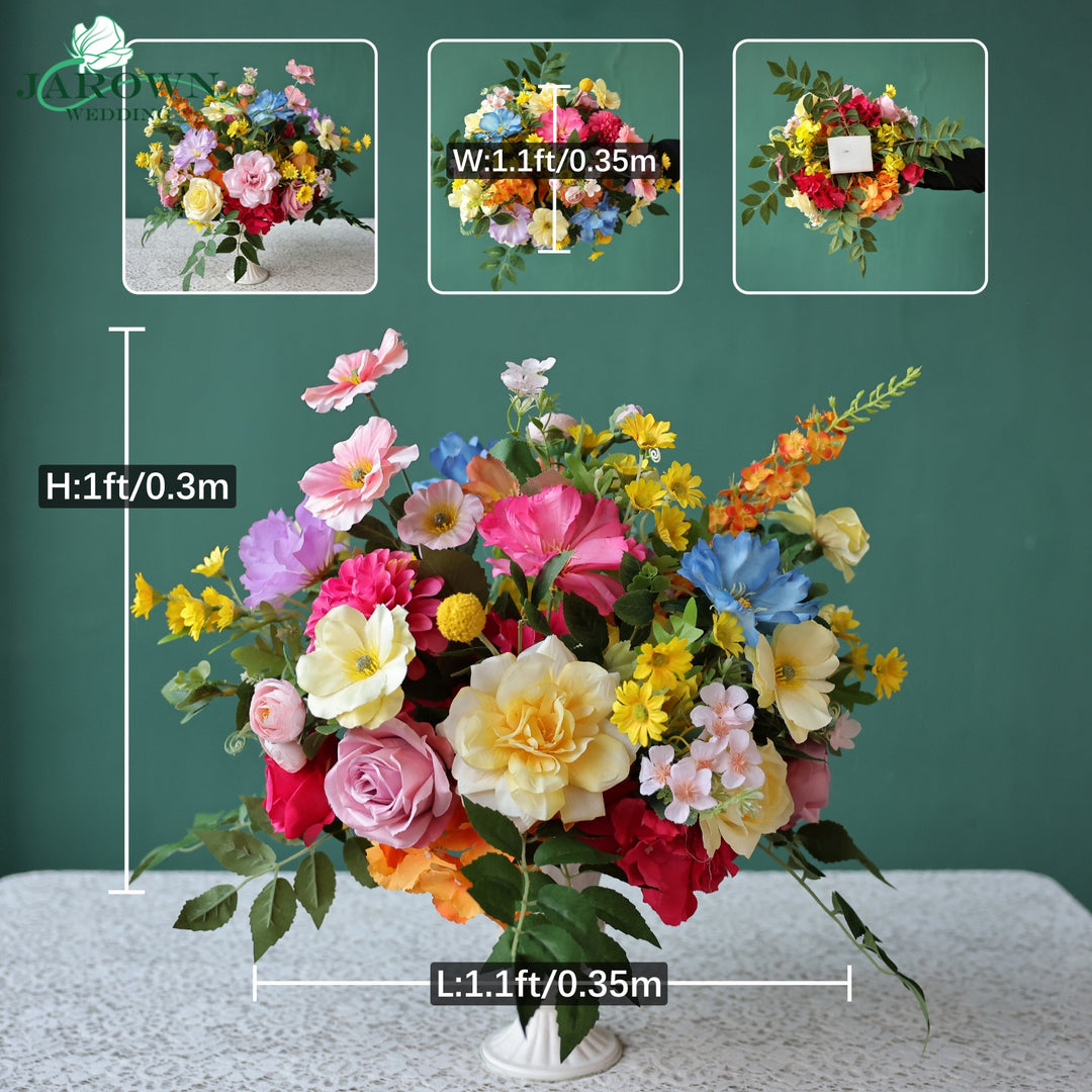 Centerpiece & Aisle & Backdrop Flower in Pink/Orange/Blue