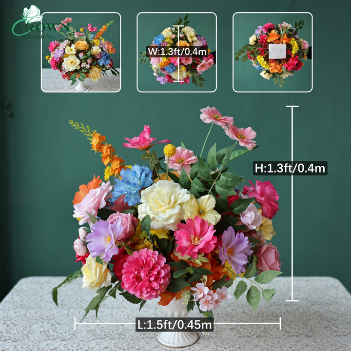 Centerpiece & Aisle & Backdrop Flower in Pink/Orange/Blue