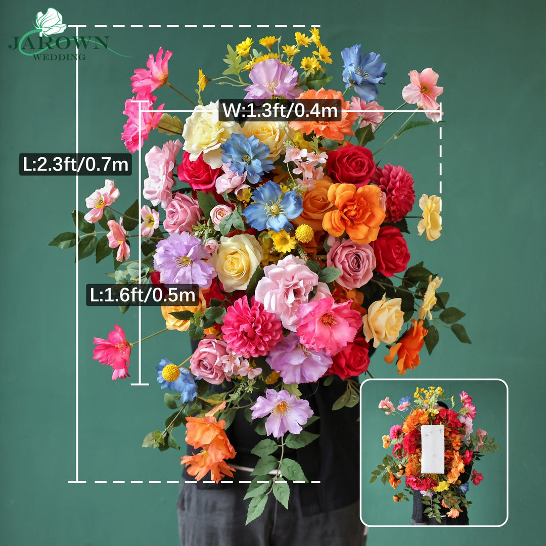 Centerpiece & Aisle & Backdrop Flower in Pink/Orange/Blue