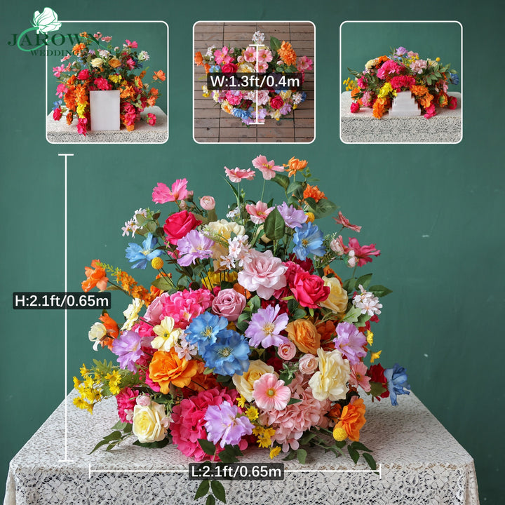 Centerpiece & Aisle & Backdrop Flower in Pink/Orange/Blue