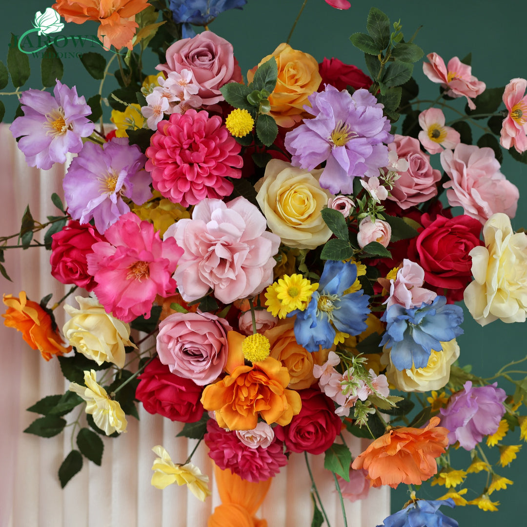 Centerpiece & Aisle & Backdrop Flower in Pink/Orange/Blue