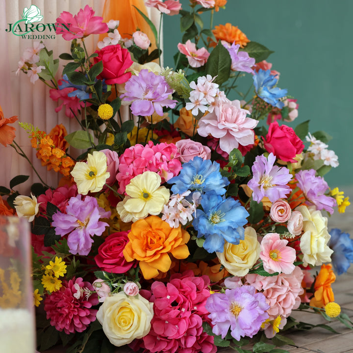 Centerpiece & Aisle & Backdrop Flower in Pink/Orange/Blue