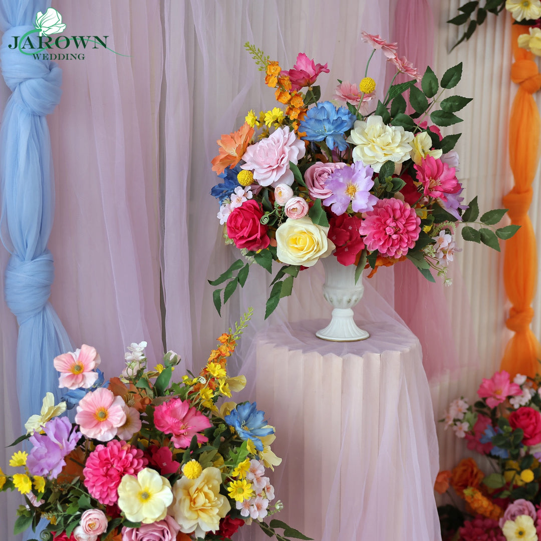 Centerpiece & Aisle & Backdrop Flower in Pink/Orange/Blue