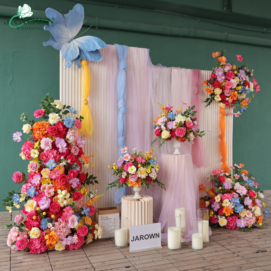 Centerpiece & Aisle & Backdrop Flower in Pink/Orange/Blue