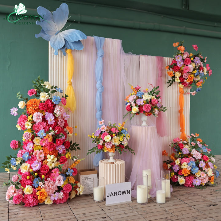 Centerpiece & Aisle & Backdrop Flower in Pink/Orange/Blue