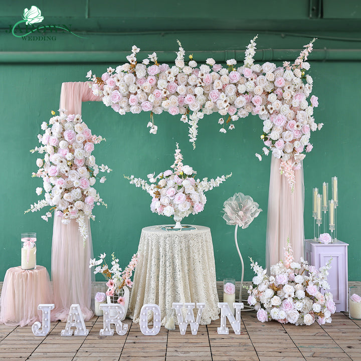 Centerpiece & Aisle & Backdrop Flower in Pink/White