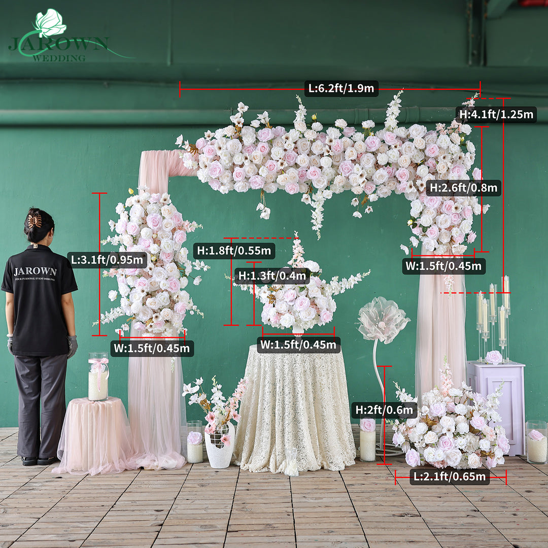 Centerpiece & Aisle & Backdrop Flower in Pink/White