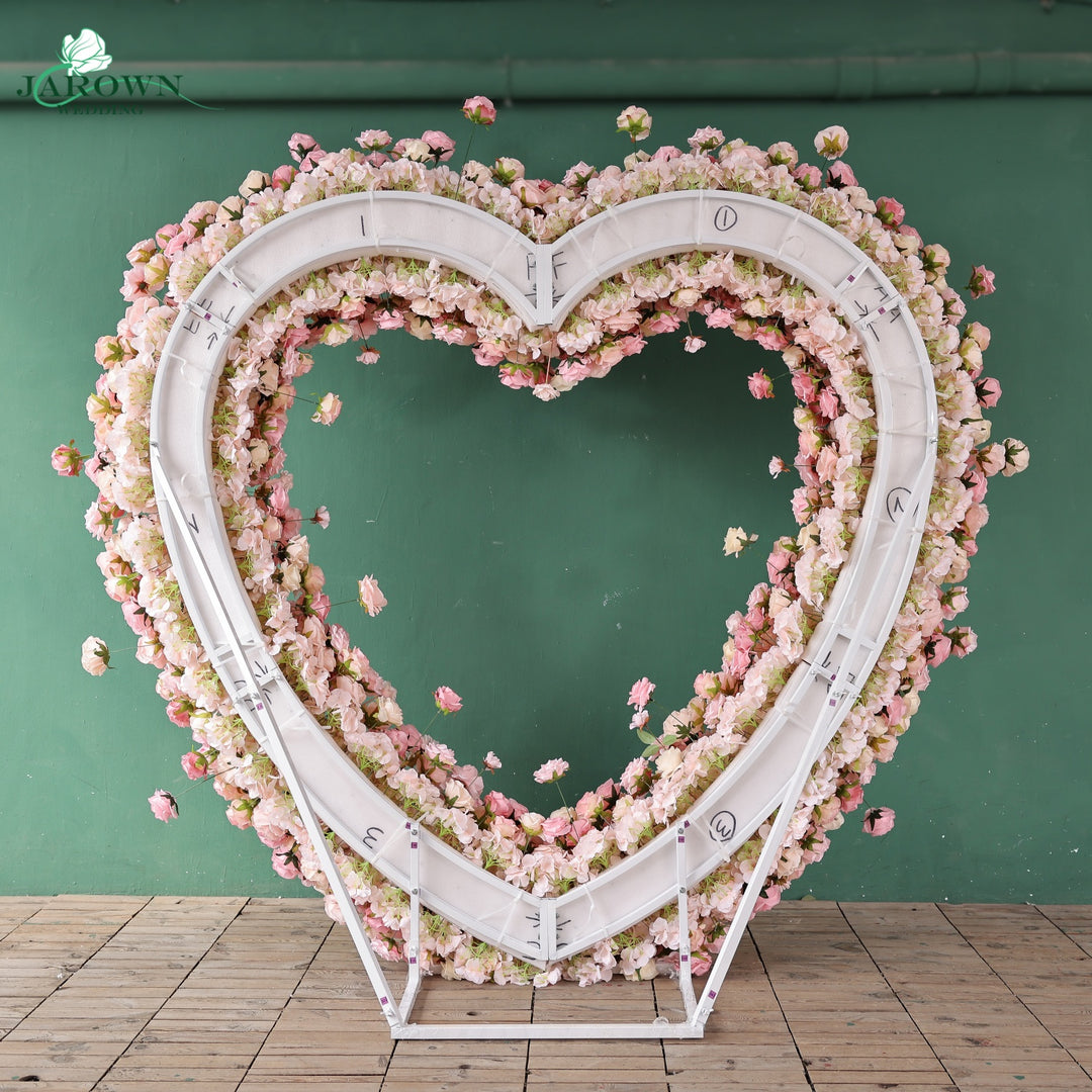 Centerpiece & Aisle & Heart-Shaped Flower Arch in Pink/Yellow
