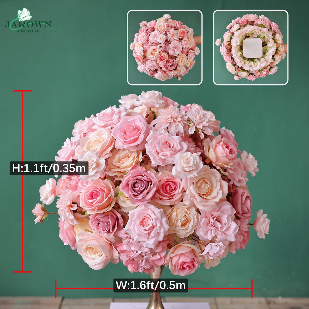 Centerpiece & Aisle & Heart-Shaped Flower Arch in Pink/Yellow