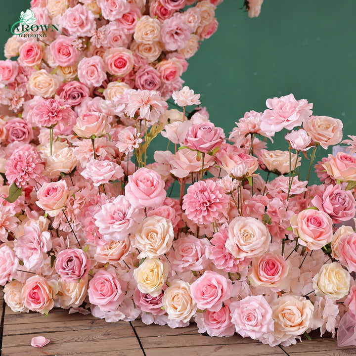 Centerpiece & Aisle & Heart-Shaped Flower Arch in Pink/Yellow
