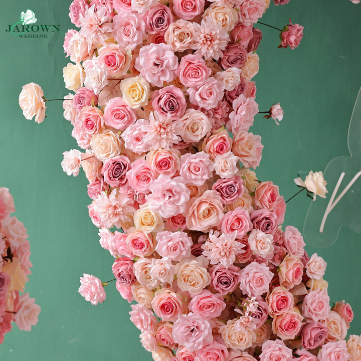 Centerpiece & Aisle & Heart-Shaped Flower Arch in Pink/Yellow