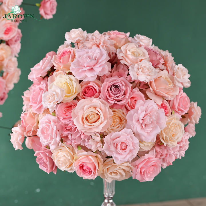 Centerpiece & Aisle & Heart-Shaped Flower Arch in Pink/Yellow