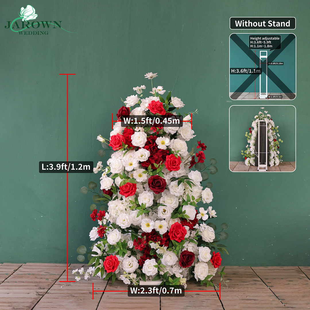 Centerpiece & Aisle & Runner & Backdrop Flower in Red/White/Green