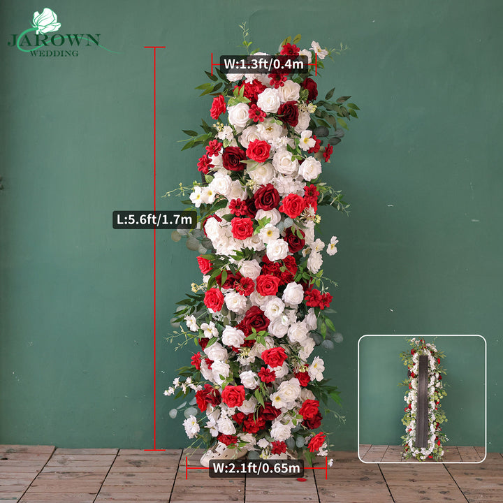 Centerpiece & Aisle & Runner & Backdrop Flower in Red/White/Green