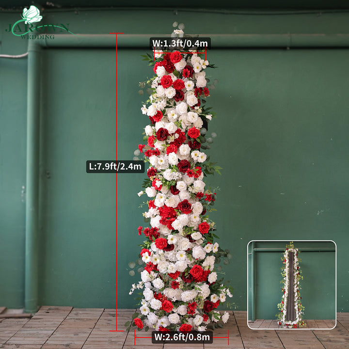 Centerpiece & Aisle & Runner & Backdrop Flower in Red/White/Green