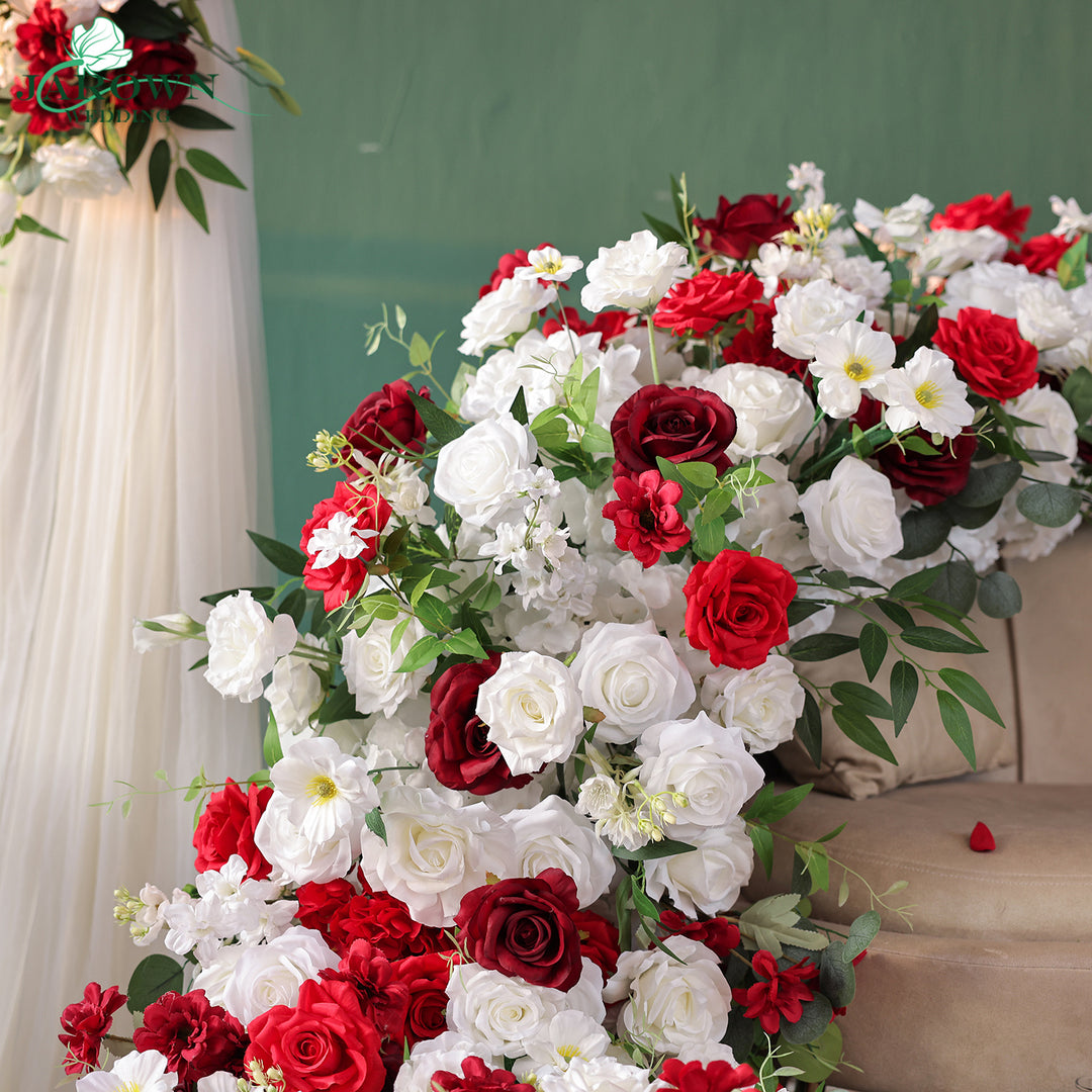 Centerpiece & Aisle & Runner & Backdrop Flower in Red/White/Green