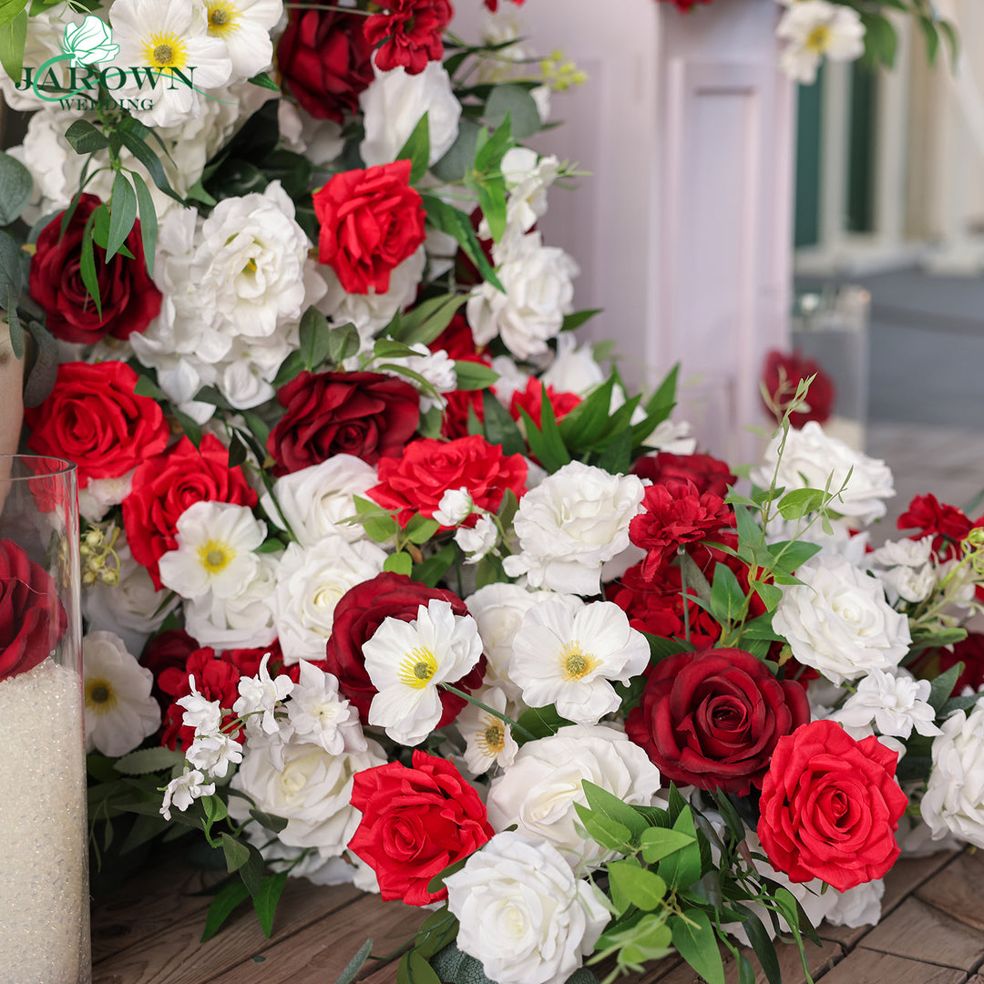 Centerpiece & Aisle & Runner & Backdrop Flower in Red/White/Green