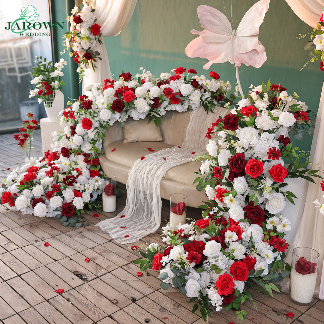 Centerpiece & Aisle & Runner & Backdrop Flower in Red/White/Green