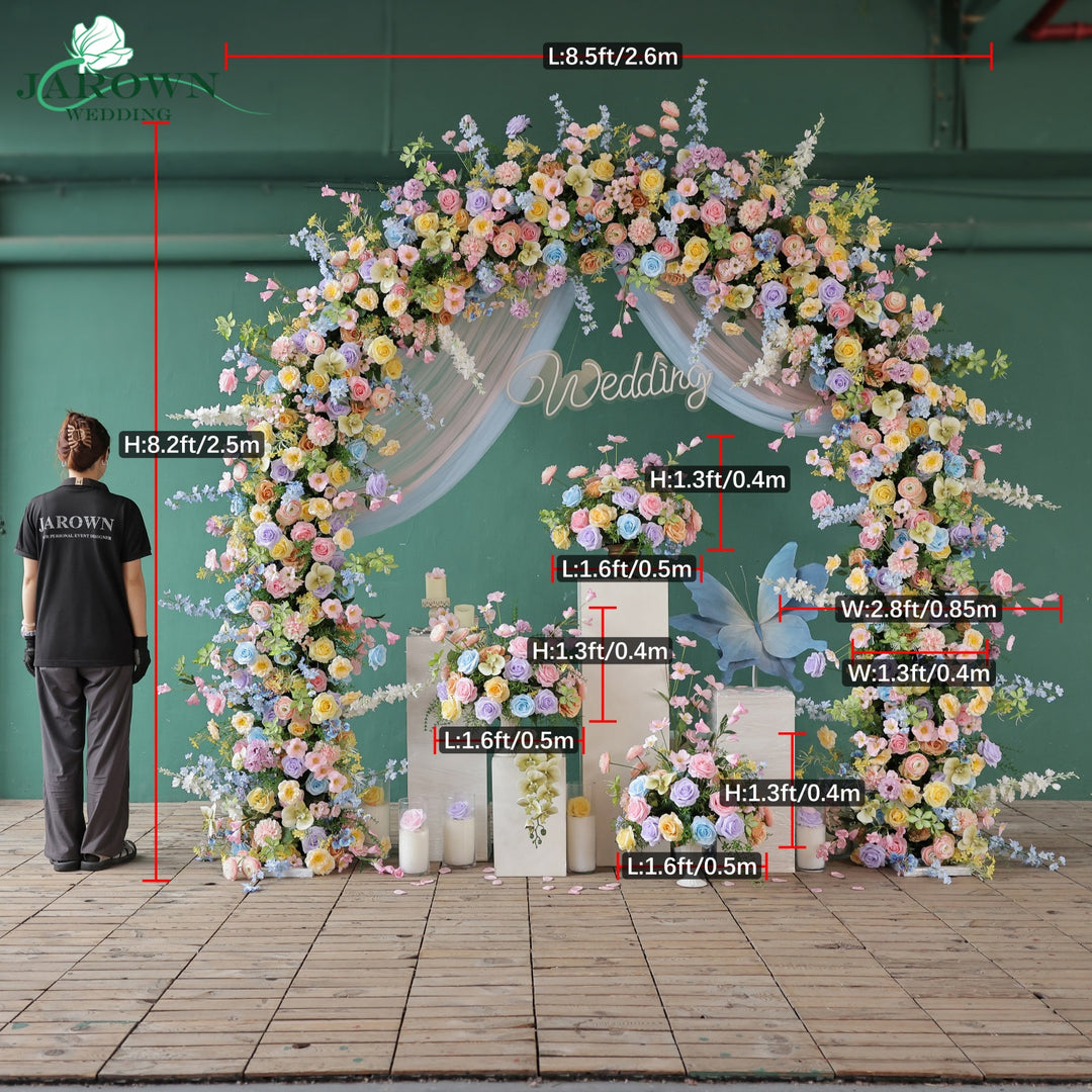 Centerpiece & Aisle & Runner & Round Flower Arch in Colorful