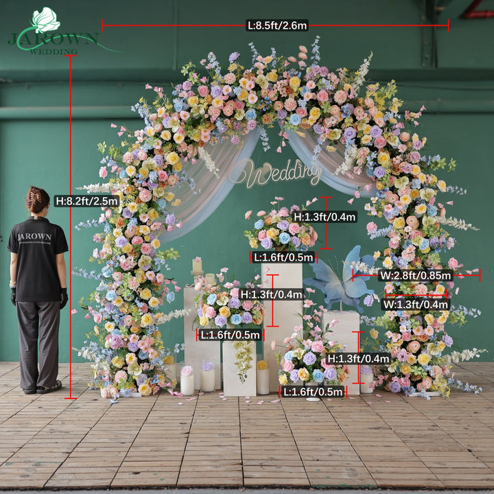 Centerpiece & Aisle & Runner & Round Flower Arch in Colorful