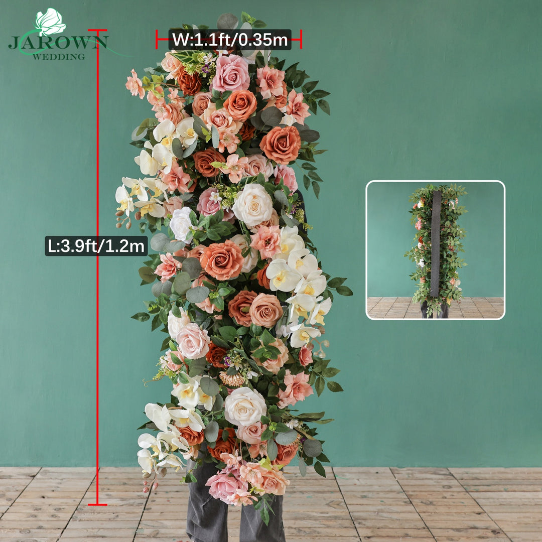Centerpiece & Aisle & Sign & Rectangular Flower Arch in Brown/Pink/Green/Ivory