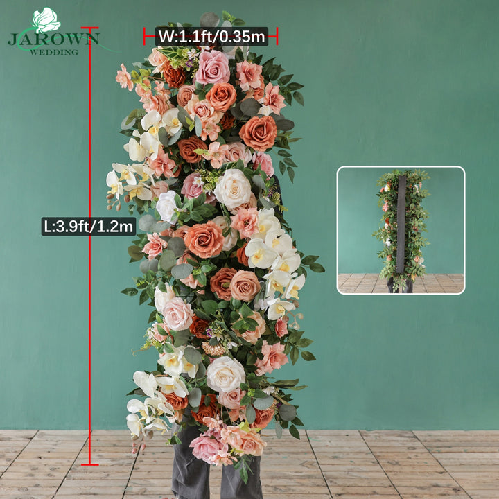 Centerpiece & Aisle & Sign & Rectangular Flower Arch in Brown/Pink/Green/Ivory