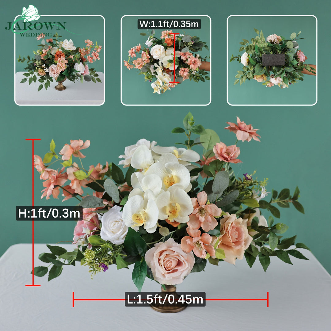 Centerpiece & Aisle & Sign & Rectangular Flower Arch in Brown/Pink/Green/Ivory