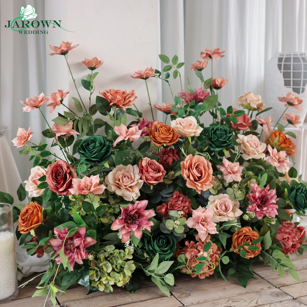 Centerpiece & Aisle in Brown/Green/Pink