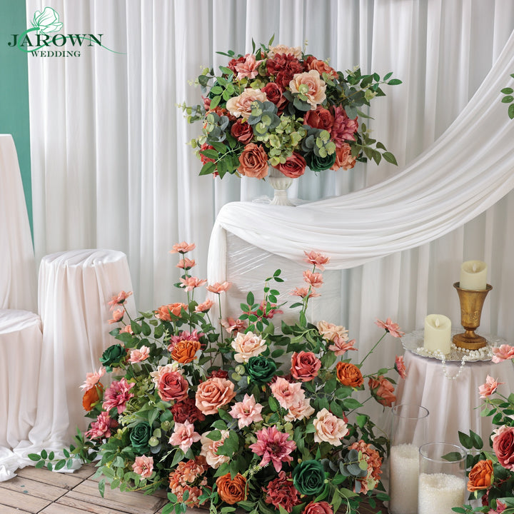 Centerpiece & Aisle in Brown/Green/Pink