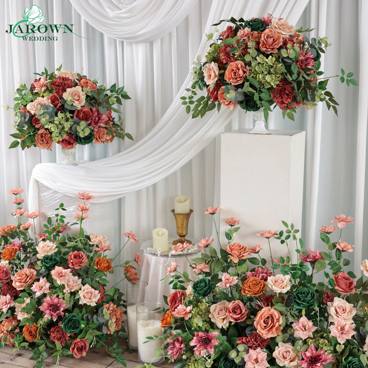 Centerpiece & Aisle in Brown/Green/Pink