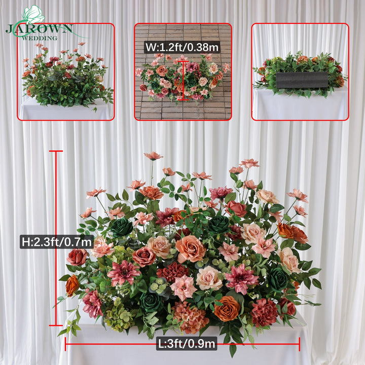 Centerpiece & Aisle in Brown/Green/Pink