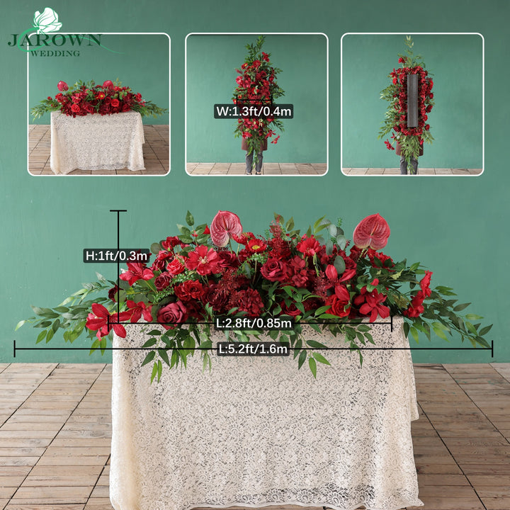 Centerpiece & Aisle in Green/Red