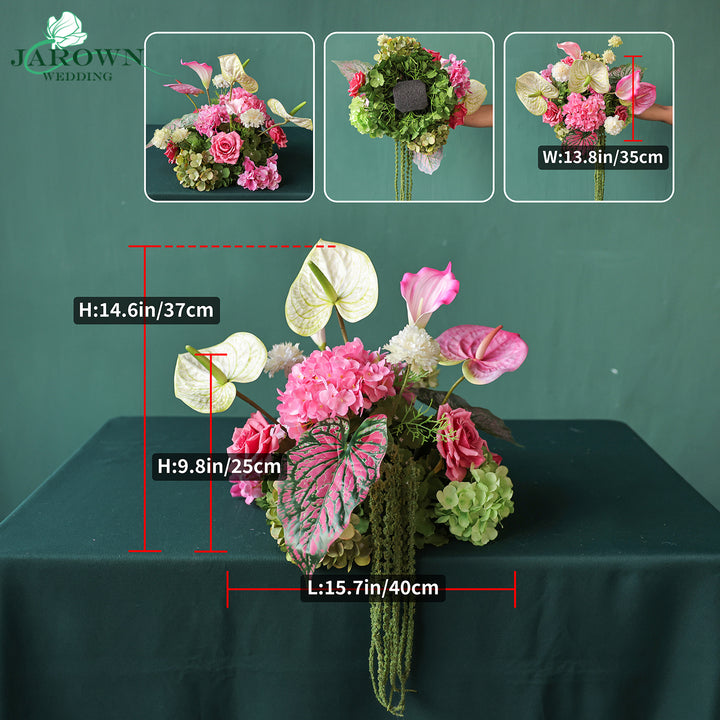 Centerpiece & Aisle in Pink/Green