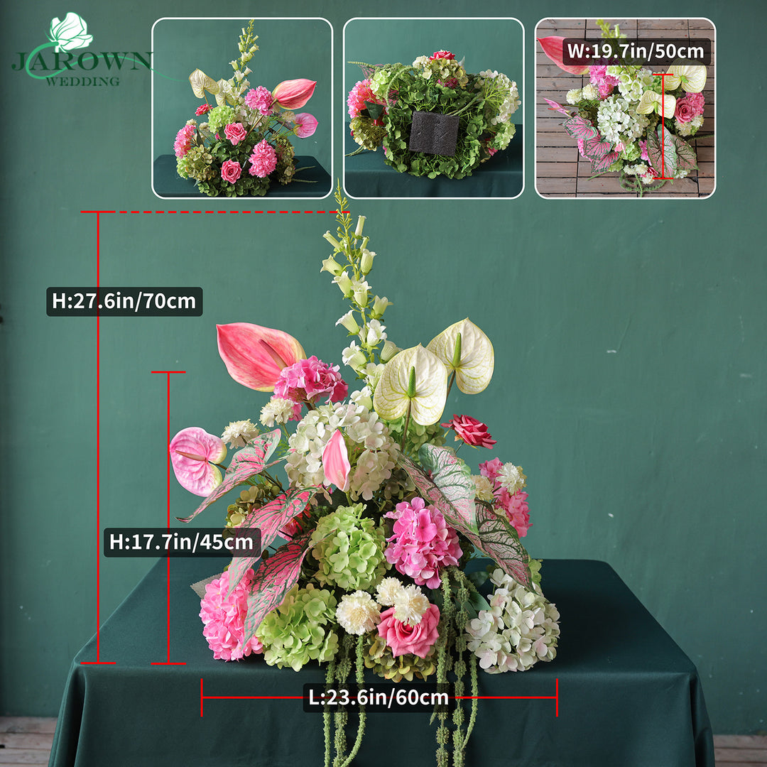 Centerpiece & Aisle in Pink/Green