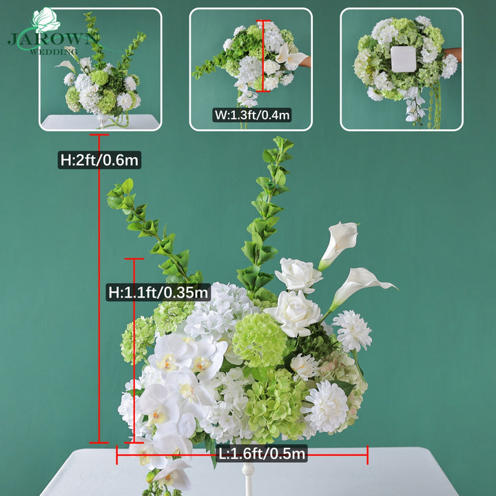 Centerpiece & Aisle in White/Green