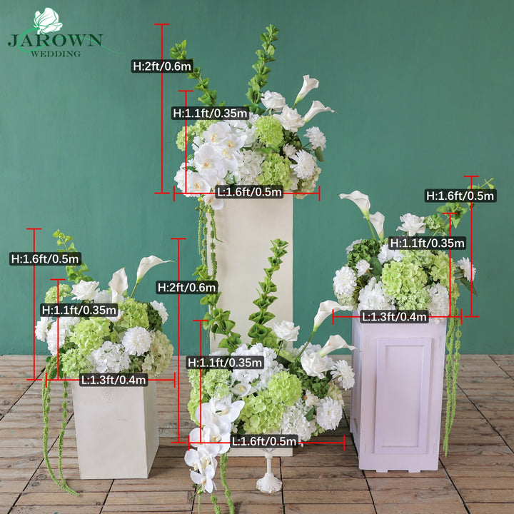 Centerpiece & Aisle in White/Green