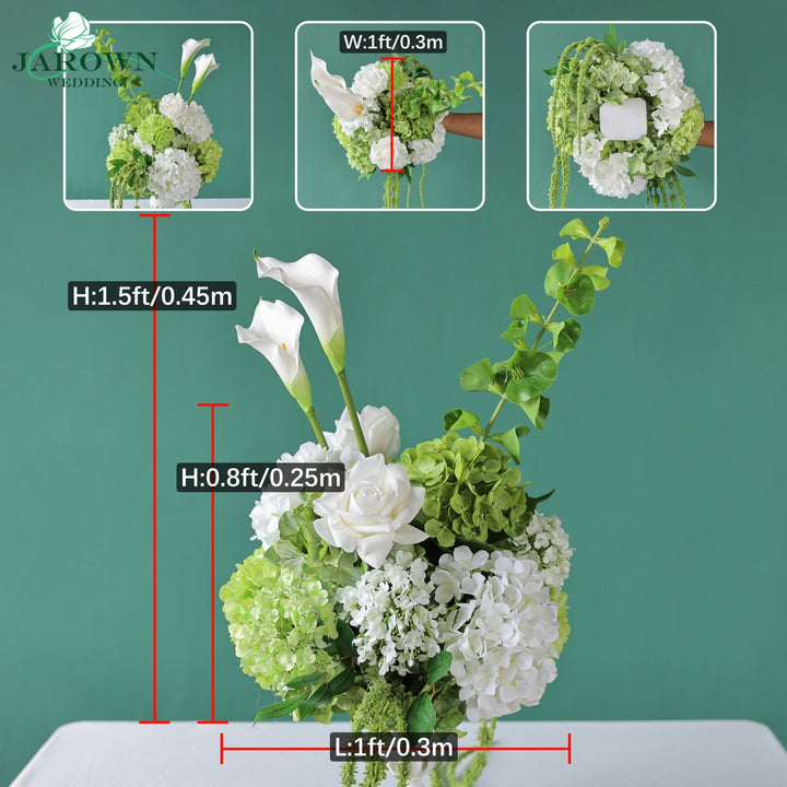 Centerpiece & Aisle in White/Green