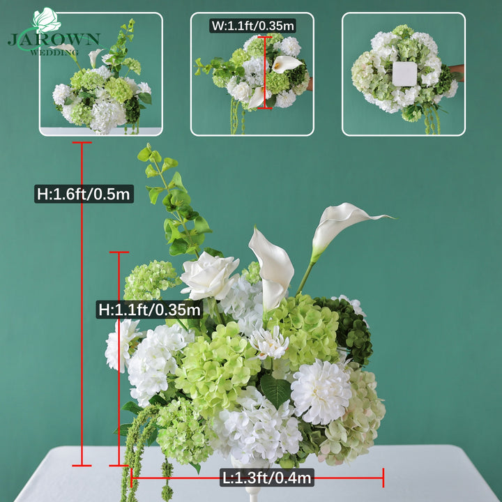Centerpiece & Aisle in White/Green