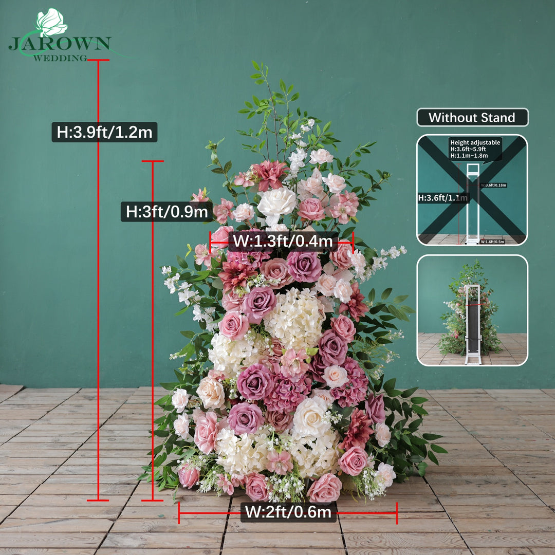 Centerpiece & Backdrop Flower in Purple/Champagne/Green/White