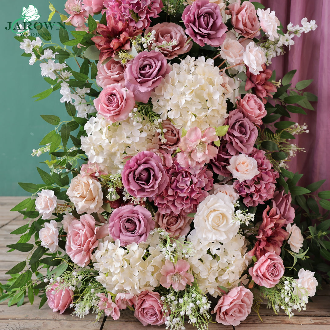 Centerpiece & Backdrop Flower in Purple/Champagne/Green/White