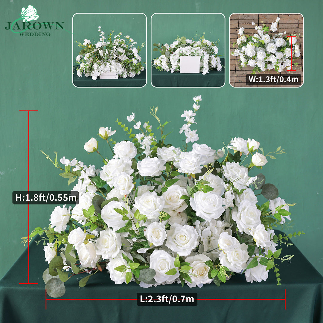 Centerpiece & Candelabra & Aisle & Backdrop Flower in Green/White