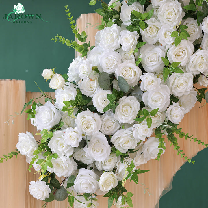 Centerpiece & Candelabra & Aisle & Backdrop Flower in Green/White