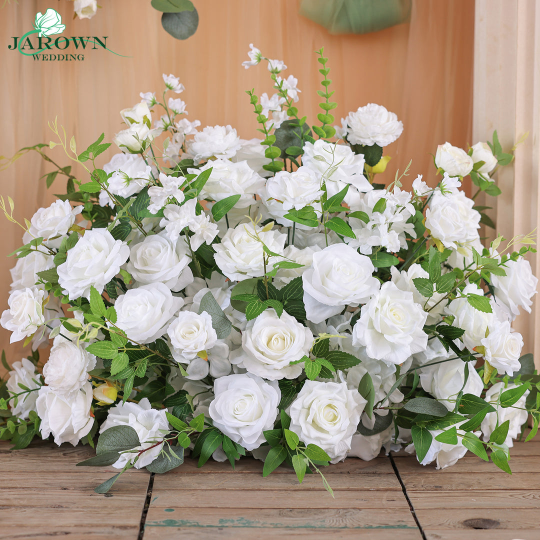 Centerpiece & Candelabra & Aisle & Backdrop Flower in Green/White